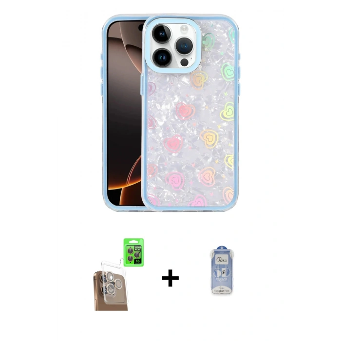 MARSİLYAN™- iPhone 16 Pro Max Kılıf Odak Prime - Siyah Joko Magic 5D Cam + Raze Metal Kamera Lens - CLTM