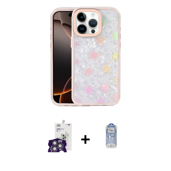 MARSİLYAN™- iPhone 16 Pro Max Kılıf Odak Prime - Siyah Joko Magic 5D Cam + Bilvis Titan Kamera Lens - GS