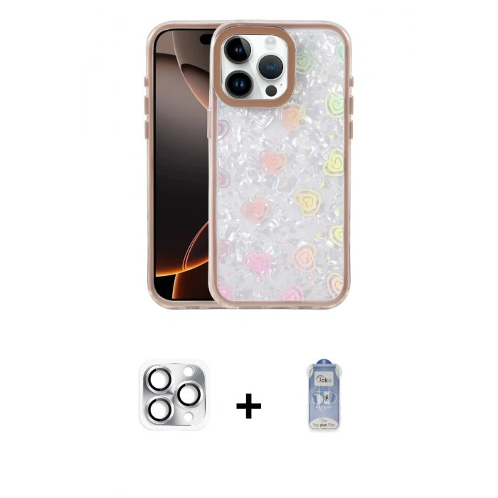 MARSİLYAN™- iPhone 16 Pro Max Kılıf Odak Prime - Siyah Joko Magic 5D Cam + Pers Alüminyum Kamera Lens - GS