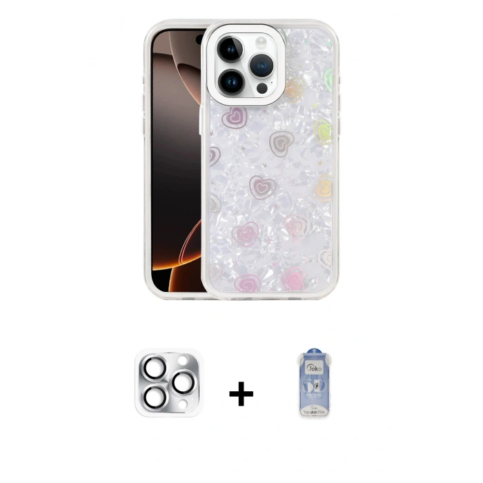 MARSİLYAN™- iPhone 16 Pro Max Kılıf Odak Prime - Siyah Joko Magic 5D Cam + Pers Alüminyum Kamera Lens - GS