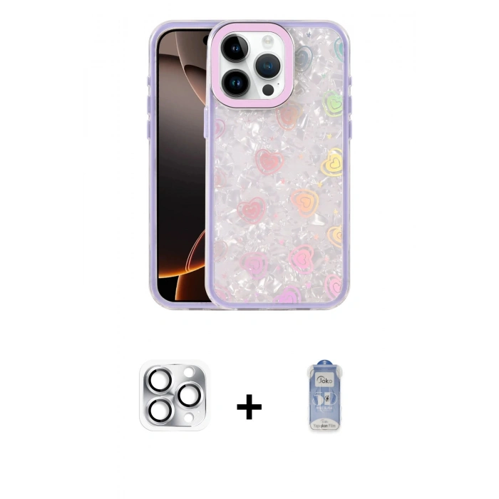 MARSİLYAN™- iPhone 16 Pro Max Kılıf Odak Prime - Siyah Joko Magic 5D Cam + Pers Alüminyum Kamera Lens - GS