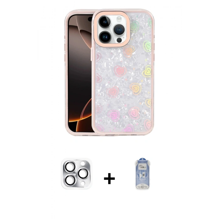 MARSİLYAN™- iPhone 16 Pro Max Kılıf Odak Prime - Siyah Joko Magic 5D Cam + Pers Alüminyum Kamera Lens - GS
