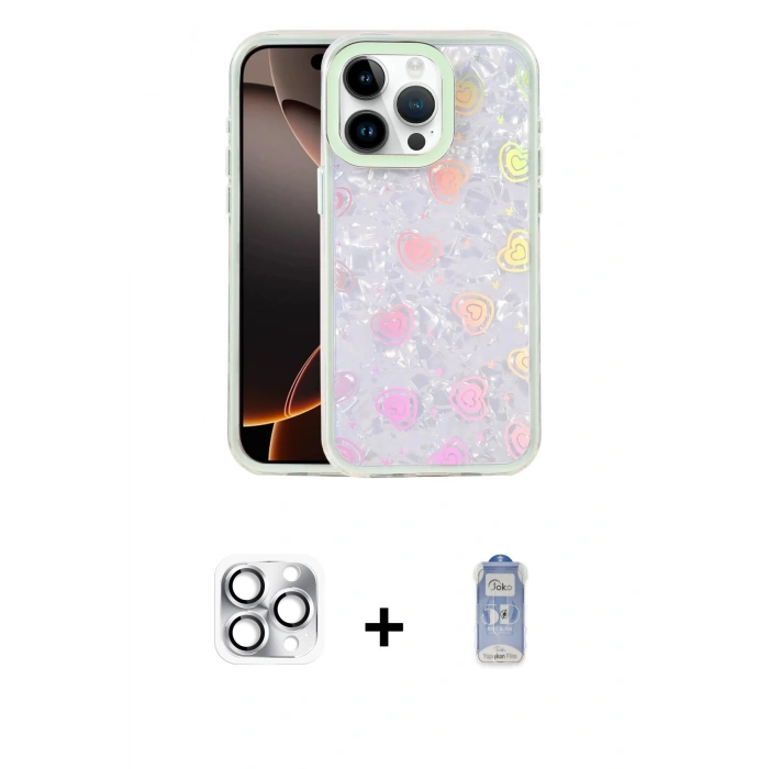 MARSİLYAN™- iPhone 16 Pro Max Kılıf Odak Prime - Siyah Joko Magic 5D Cam + Pers Alüminyum Kamera Lens - GS