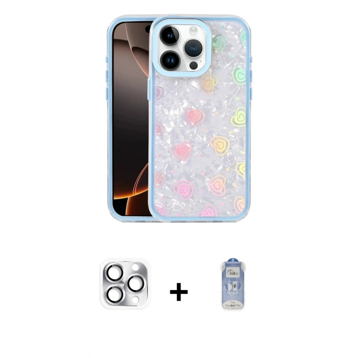 MARSİLYAN™- iPhone 16 Pro Max Kılıf Odak Prime - Siyah Joko Magic 5D Cam + Pers Alüminyum Kamera Lens - GS