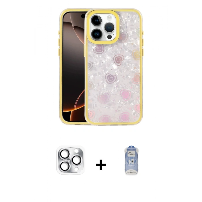 MARSİLYAN™- iPhone 16 Pro Max Kılıf Odak Prime - Siyah Joko Magic 5D Cam + Pers Alüminyum Kamera Lens - GS