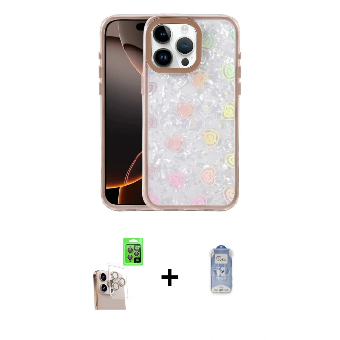 MARSİLYAN™- iPhone 16 Pro Max Kılıf Odak Prime - Siyah Joko Magic 5D Cam + Raze Metal Kamera Lens - NLGY