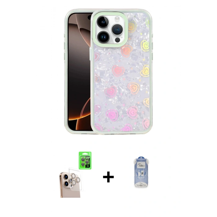 MARSİLYAN™- iPhone 16 Pro Max Kılıf Odak Prime - Siyah Joko Magic 5D Cam + Raze Metal Kamera Lens - NLGY