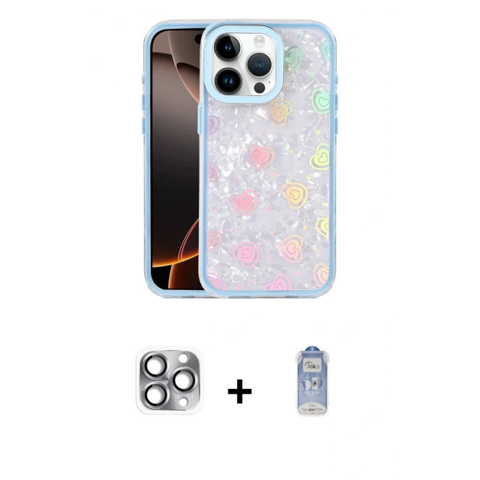 MARSİLYAN™- iPhone 16 Pro Max Kılıf Odak Prime - Siyah Joko Magic 5D Cam + Pers Alüminyum Kamera Lens - GI