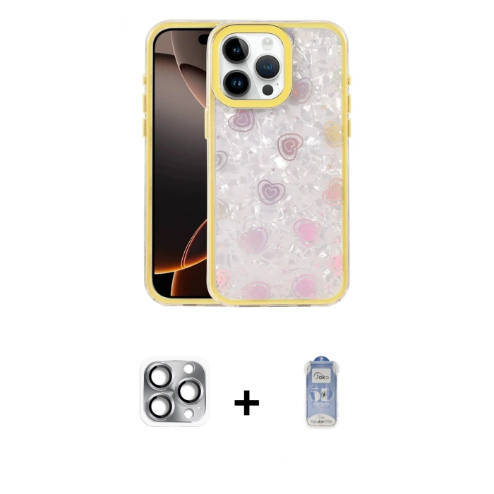 MARSİLYAN™- iPhone 16 Pro Max Kılıf Odak Prime - Siyah Joko Magic 5D Cam + Pers Alüminyum Kamera Lens - GI