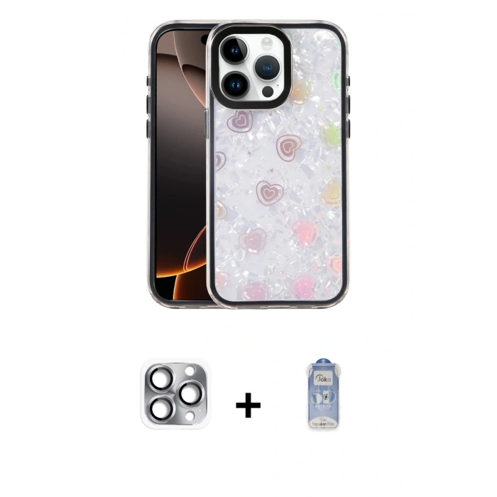 MARSİLYAN™- iPhone 16 Pro Max Kılıf Odak Prime - Siyah Joko Magic 5D Cam + Pers Alüminyum Kamera Lens - GI