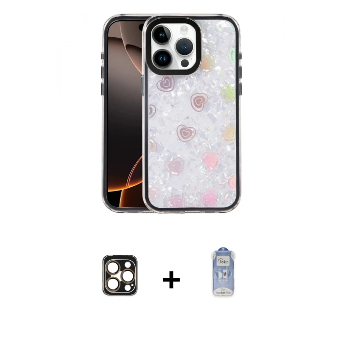 MARSİLYAN™- iPhone 16 Pro Max Kılıf Odak Prime - Siyah Joko Magic 5D Cam + PVD Metal Kamera Lens - GD