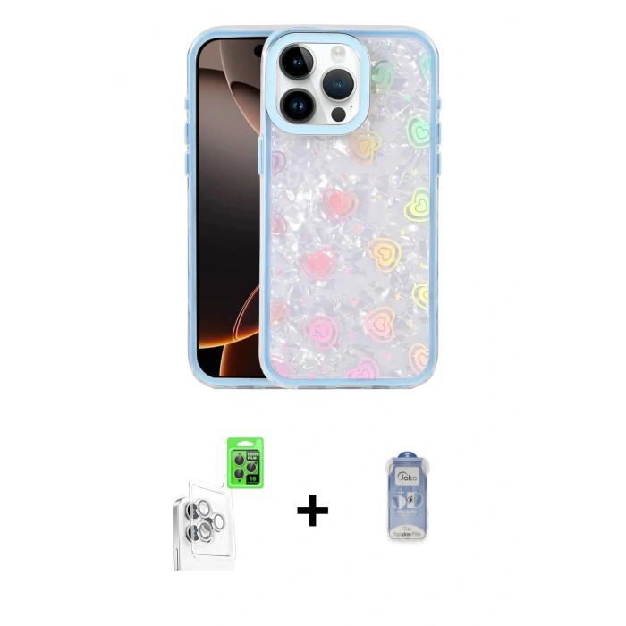 MARSİLYAN™- iPhone 16 Pro Max Kılıf Odak Prime - Siyah Joko Magic 5D Cam + Raze Metal Kamera Lens - BZ