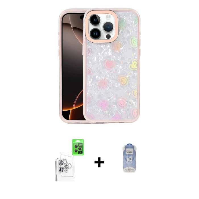 MARSİLYAN™- iPhone 16 Pro Max Kılıf Odak Prime - Siyah Joko Magic 5D Cam + Raze Metal Kamera Lens - BZ