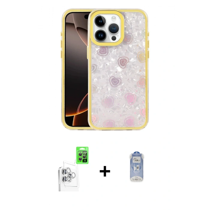 MARSİLYAN™- iPhone 16 Pro Max Kılıf Odak Prime - Siyah Joko Magic 5D Cam + Raze Metal Kamera Lens - BZ