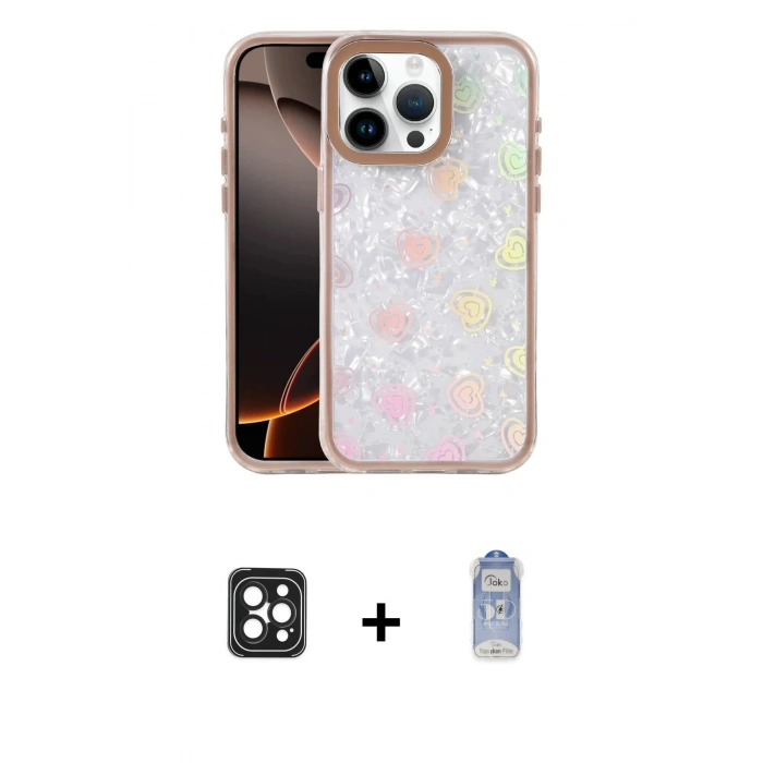 MARSİLYAN™- iPhone 16 Pro Max Kılıf Odak Prime - Siyah Joko Magic 5D Cam + Siyah PVD Metal Kamera Lens