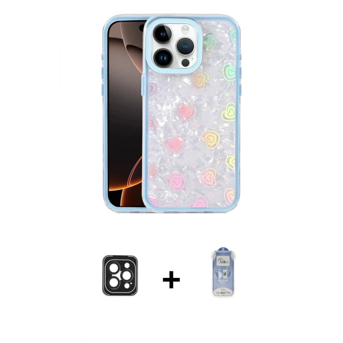 MARSİLYAN™- iPhone 16 Pro Max Kılıf Odak Prime - Siyah Joko Magic 5D Cam + Siyah PVD Metal Kamera Lens