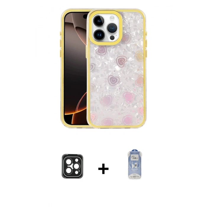 MARSİLYAN™- iPhone 16 Pro Max Kılıf Odak Prime - Siyah Joko Magic 5D Cam + Siyah PVD Metal Kamera Lens