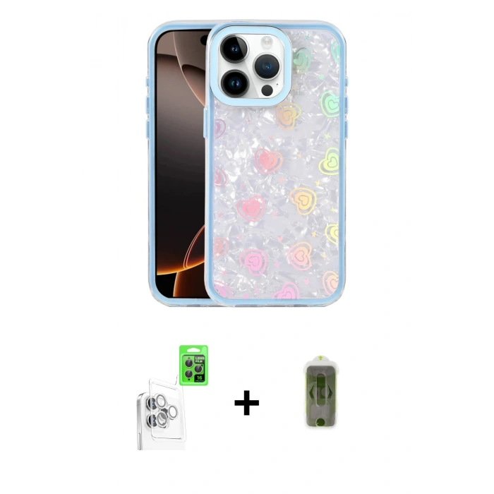 MARSİLYAN™- iPhone 16 Pro Max Kılıf Odak Prime - Siyah Joko Magic 5D Hayalet Cam + Raze Metal Kamera Lens - BZ