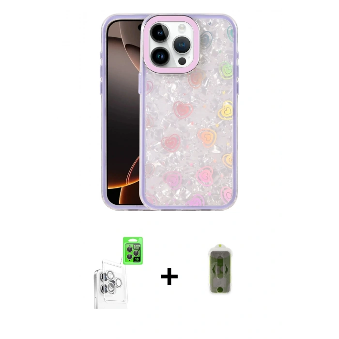 MARSİLYAN™- iPhone 16 Pro Max Kılıf Odak Prime - Siyah Joko Magic 5D Hayalet Cam + Raze Metal Kamera Lens - BZ