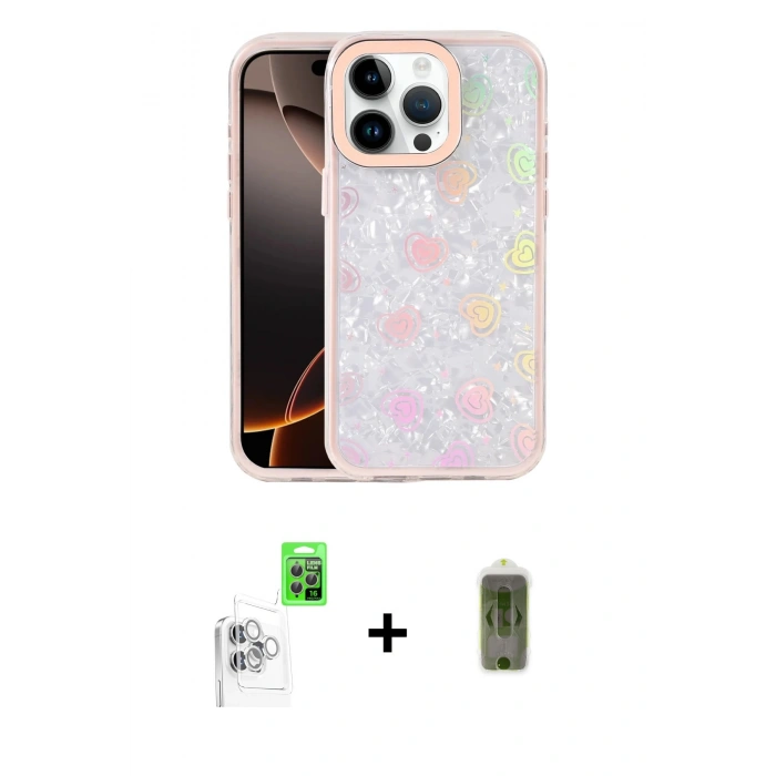 MARSİLYAN™- iPhone 16 Pro Max Kılıf Odak Prime - Siyah Joko Magic 5D Hayalet Cam + Raze Metal Kamera Lens - BZ