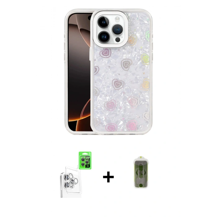 MARSİLYAN™- iPhone 16 Pro Max Kılıf Odak Prime - Siyah Joko Magic 5D Hayalet Cam + Raze Metal Kamera Lens - BZ