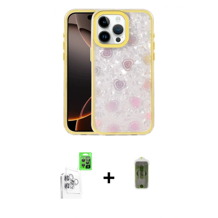 MARSİLYAN™- iPhone 16 Pro Max Kılıf Odak Prime - Siyah Joko Magic 5D Hayalet Cam + Raze Metal Kamera Lens - BZ
