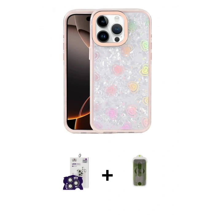MARSİLYAN™- iPhone 16 Pro Max Kılıf Odak Prime - Siyah Joko Magic 5D Hayalet Cam + Bilvis Titan Kamera Lens - TMGI
