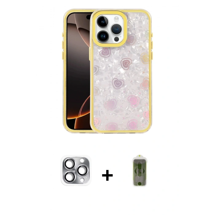 MARSİLYAN™- iPhone 16 Pro Max Kılıf Odak Prime - Siyah Joko Magic 5D Hayalet Cam + Pers Alüminyum Kamera Lens - GI