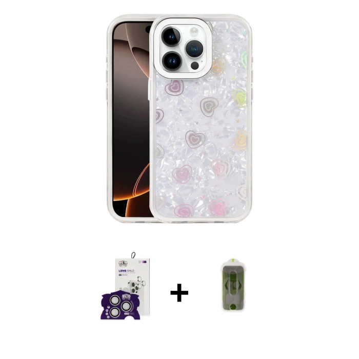 MARSİLYAN™- iPhone 16 Pro Max Kılıf Odak Prime - Siyah Joko Magic 5D Hayalet Cam + Bilvis Titan Kamera Lens - GS