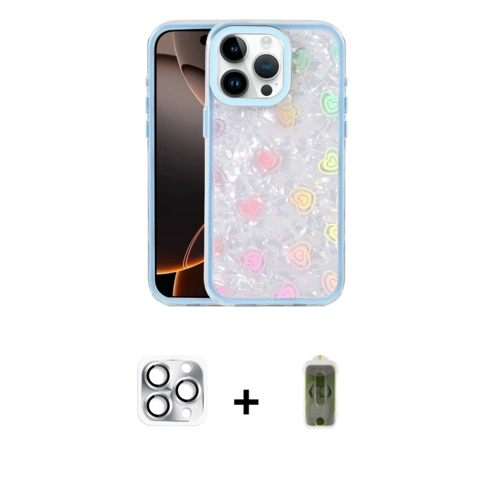 MARSİLYAN™- iPhone 16 Pro Max Kılıf Odak Prime - Siyah Joko Magic 5D Hayalet Cam + Pers Alüminyum Kamera Lens - GS
