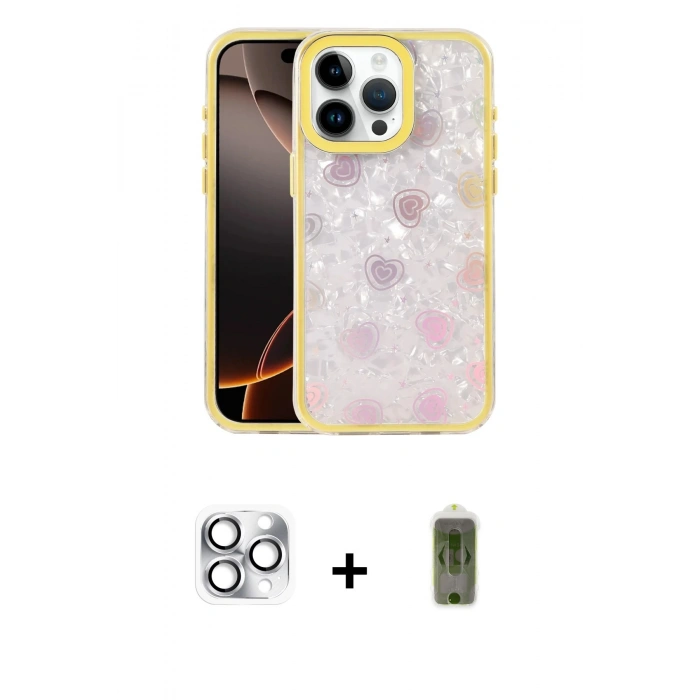 MARSİLYAN™- iPhone 16 Pro Max Kılıf Odak Prime - Siyah Joko Magic 5D Hayalet Cam + Pers Alüminyum Kamera Lens - GS