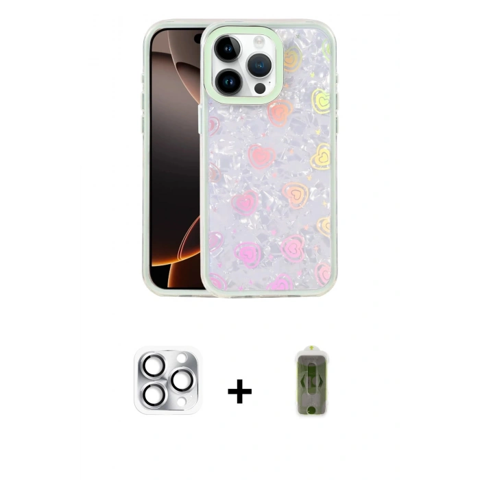 MARSİLYAN™- iPhone 16 Pro Max Kılıf Odak Prime - Siyah Joko Magic 5D Hayalet Cam + Pers Alüminyum Kamera Lens - GS