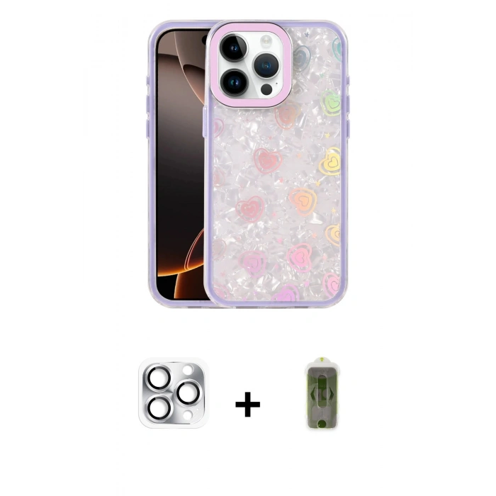 MARSİLYAN™- iPhone 16 Pro Max Kılıf Odak Prime - Siyah Joko Magic 5D Hayalet Cam + Pers Alüminyum Kamera Lens - GS
