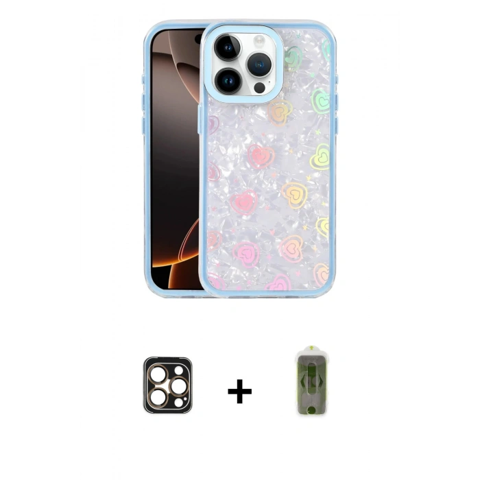 MARSİLYAN™- iPhone 16 Pro Max Kılıf Odak Prime - Siyah Joko Magic 5D Hayalet Cam + PVD Metal Kamera Lens - GD