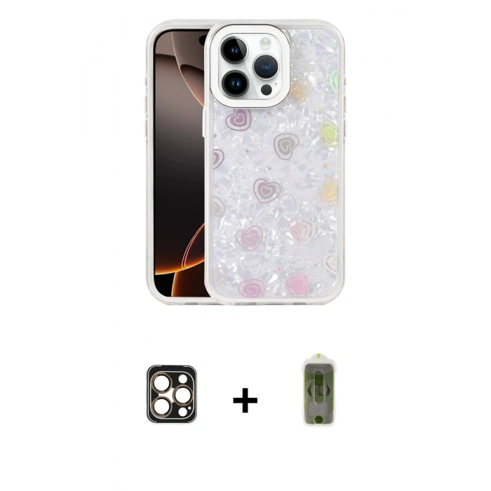 MARSİLYAN™- iPhone 16 Pro Max Kılıf Odak Prime - Siyah Joko Magic 5D Hayalet Cam + PVD Metal Kamera Lens - GD