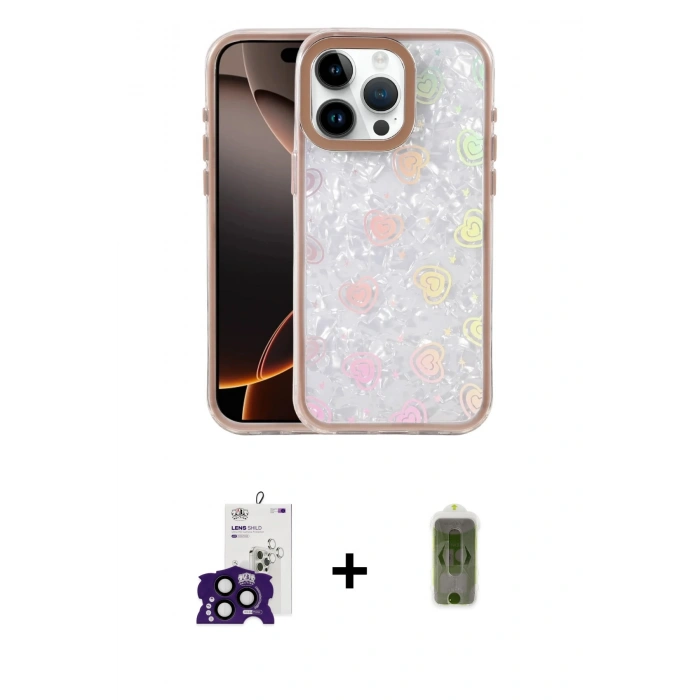 MARSİLYAN™- iPhone 16 Pro Max Kılıf Odak Prime - Siyah Joko Magic 5D Hayalet Cam + Bilvis Titan Kamera Lens - SH