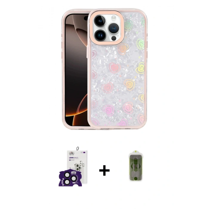 MARSİLYAN™- iPhone 16 Pro Max Kılıf Odak Prime - Siyah Joko Magic 5D Hayalet Cam + Bilvis Titan Kamera Lens - SH