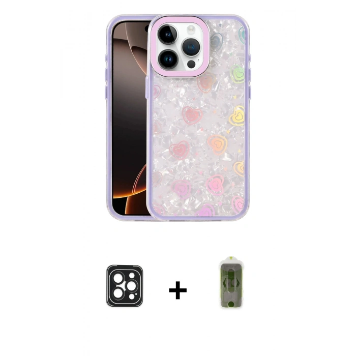 MARSİLYAN™- iPhone 16 Pro Max Kılıf Odak Prime - Siyah Joko Magic 5D Hayalet Cam + PVD Metal Kamera Lens - SH