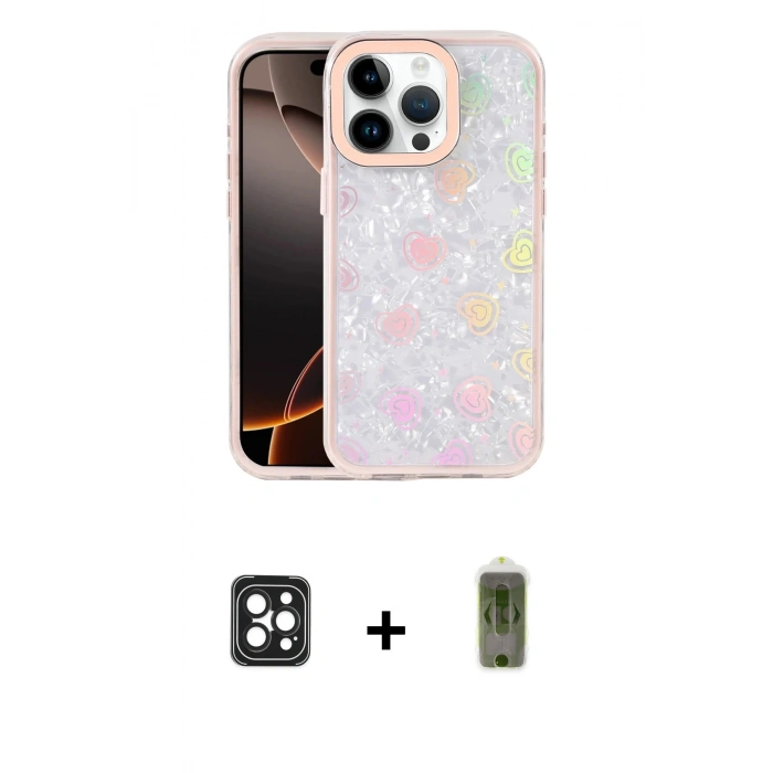 MARSİLYAN™- iPhone 16 Pro Max Kılıf Odak Prime - Siyah Joko Magic 5D Hayalet Cam + PVD Metal Kamera Lens - SH