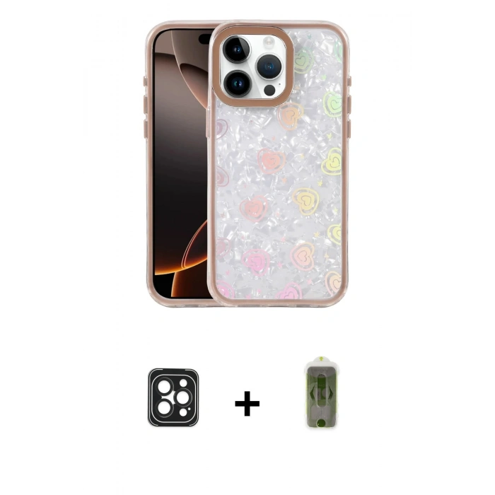 MARSİLYAN™- iPhone 16 Pro Max Kılıf Odak Prime - Siyah Joko Magic 5D Hayalet Cam + PVD Metal Kamera Lens - SH