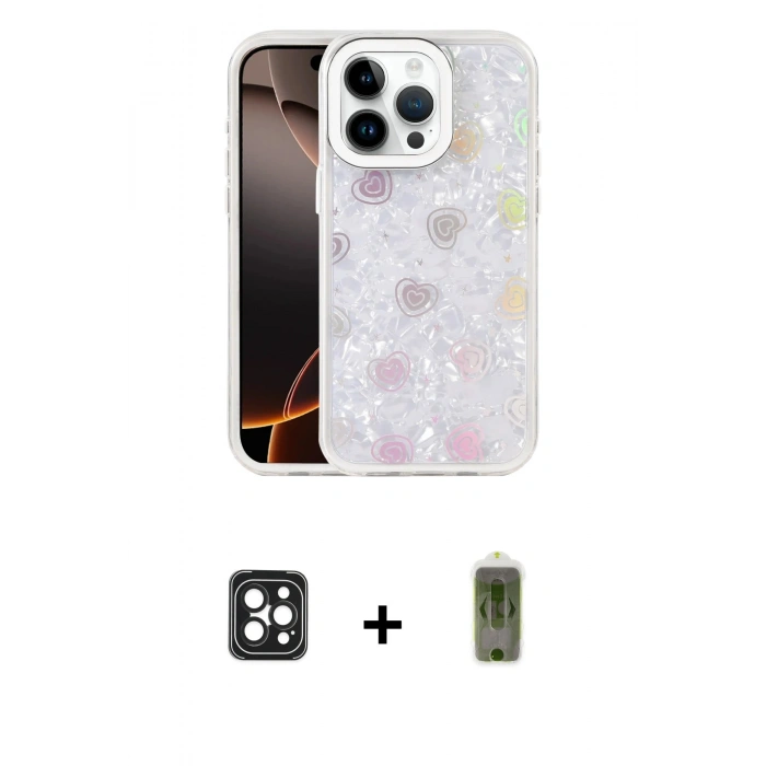 MARSİLYAN™- iPhone 16 Pro Max Kılıf Odak Prime - Siyah Joko Magic 5D Hayalet Cam + PVD Metal Kamera Lens - SH