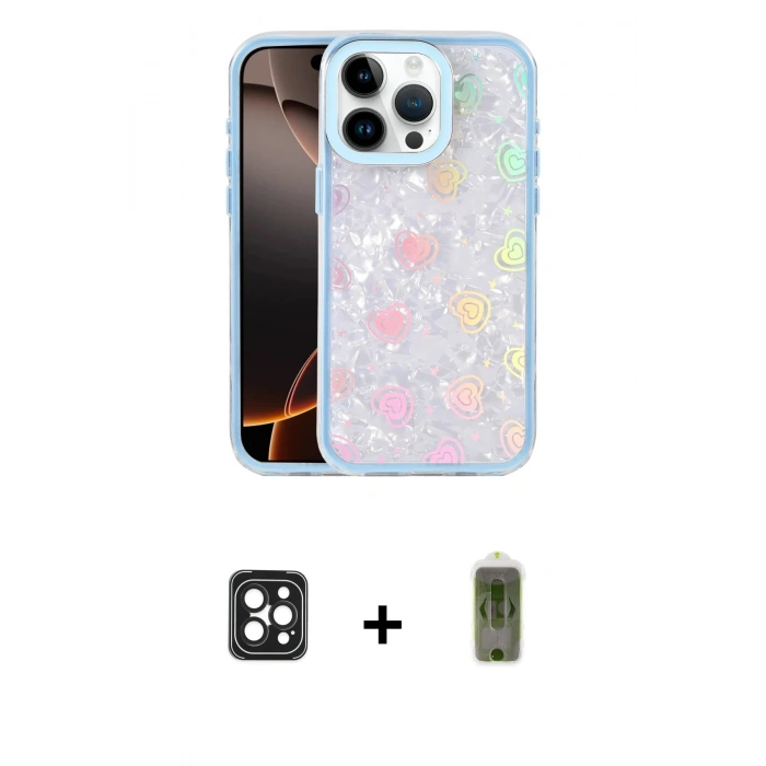 MARSİLYAN™- iPhone 16 Pro Max Kılıf Odak Prime - Siyah Joko Magic 5D Hayalet Cam + PVD Metal Kamera Lens - SH