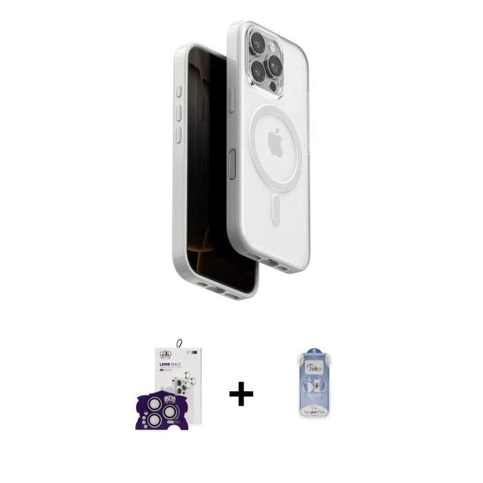 MARSİLYAN™- iPhone 16 Pro Max Kılıf Pusula Form Serisi - Siyah Joko Magic 5D Cam + Bilvis Titan Kamera Lens - GS