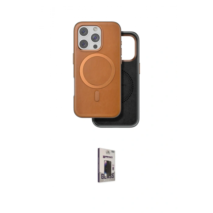 MARSİLYAN™- iPhone 16 Pro Max Kılıf Pusula Işık Koleksiyonu - Siyah Bilvis Hayalet Cam Ekran Koruyucu
