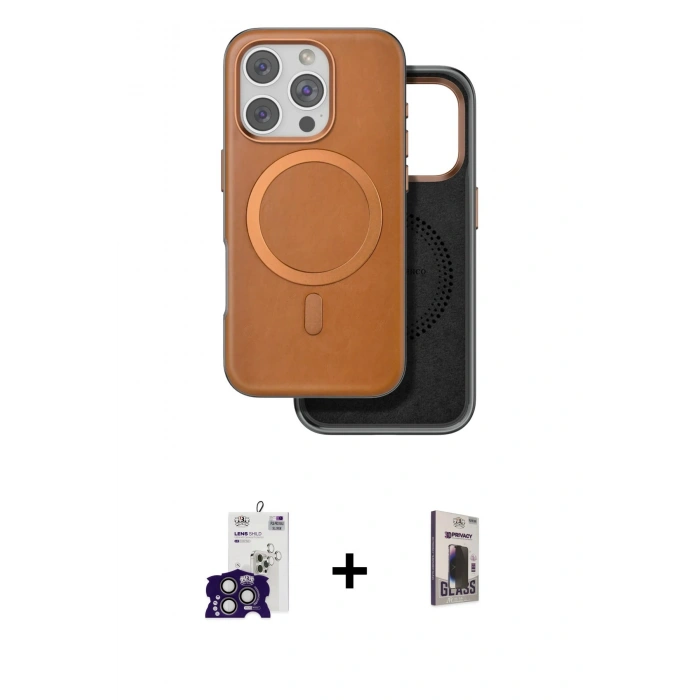 MARSİLYAN™- iPhone 16 Pro Max Kılıf Pusula Işık Koleksiyonu - Siyah Bilvis Hayalet Cam Ekran Koruyucu + Bilvis Titan Kamera Lens - TMGI