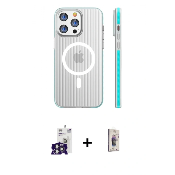 MARSİLYAN™- iPhone 16 Pro Max Kılıf Pusula Minimal Koleksiyonu - Siyah Bilvis 3D Cam Ekran Koruyucu + Bilvis Titan Kamera Lens - TMGI