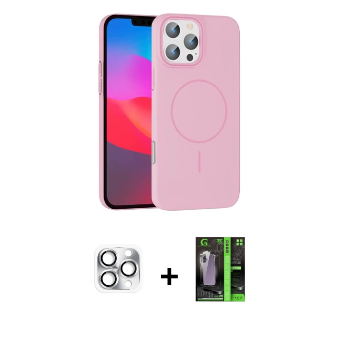 MARSİLYAN™- iPhone 16 Pro Max Kılıf Siluet Doku Özel Seri - Şeffaf 360 Full Body Arka Koruyucu + Pers Alüminyum Kamera Lens - GS