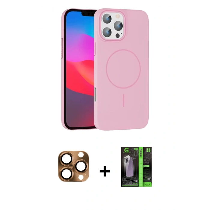 MARSİLYAN™- iPhone 16 Pro Max Kılıf Siluet Doku Özel Seri - Şeffaf 360 Full Body Arka Koruyucu + Pers Alüminyum Kamera Lens - CLTM