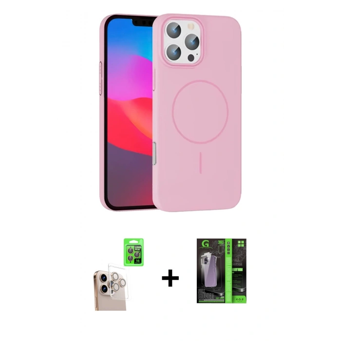 MARSİLYAN™- iPhone 16 Pro Max Kılıf Siluet Doku Özel Seri - Şeffaf 360 Full Body Arka Koruyucu + Raze Metal Kamera Lens - NLGY