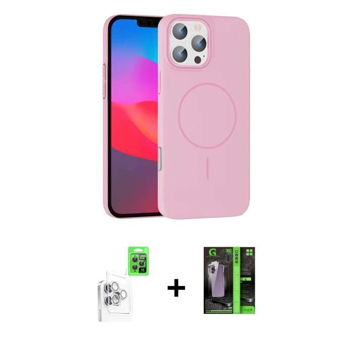 MARSİLYAN™- iPhone 16 Pro Max Kılıf Siluet Doku Özel Seri - Şeffaf 360 Full Body Arka Koruyucu + Raze Metal Kamera Lens - BZ
